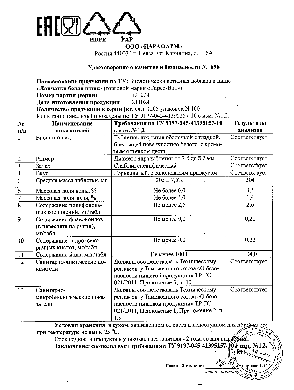 Паспорт №102024
